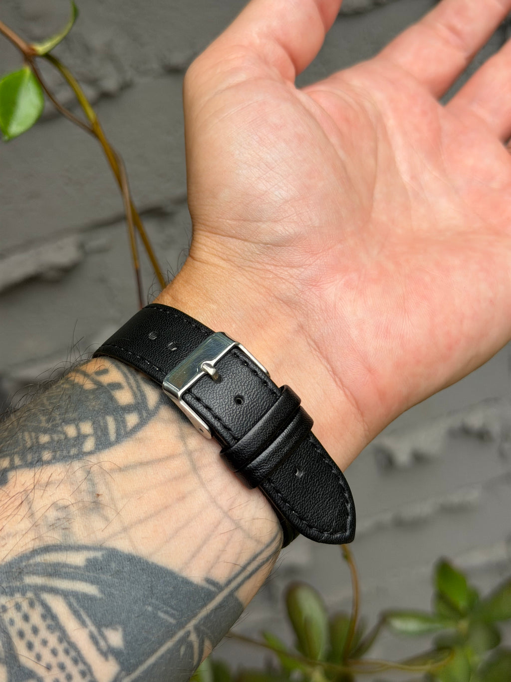 Black Leather Strap for Casio AE-1200WH Royale, 20mm Genuine Leather Watch Band, Silver Buckle, Adapters Pre-Attached, Adjustable Size, Fits AE-1200WH Series