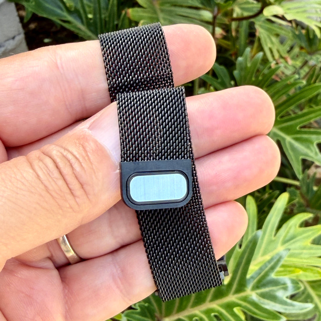 Black Milanese Mesh Band for Casio F-91W, Stainless Steel Magnetic Strap, Watch Upgrade, Fits F91W A158W A168W W-59 W-86 and More