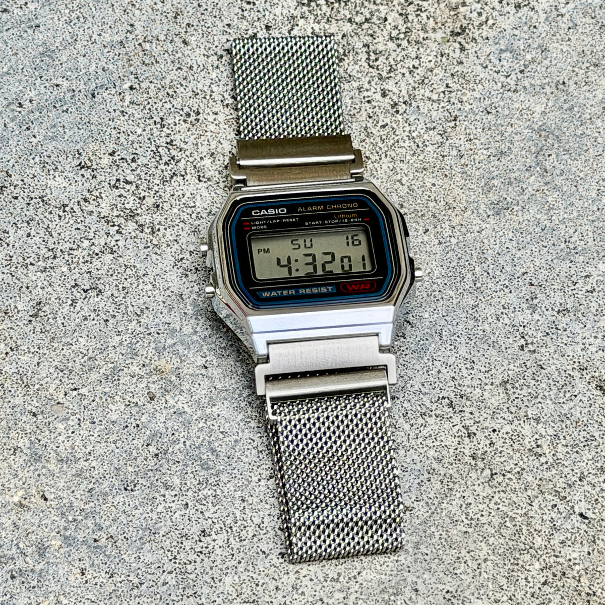 Silver Milanese Mesh Band for Casio A168W, Stainless Steel Magnetic Strap, Watch Upgrade, Fits A168W F-91W AE-1200WH W-59 and More