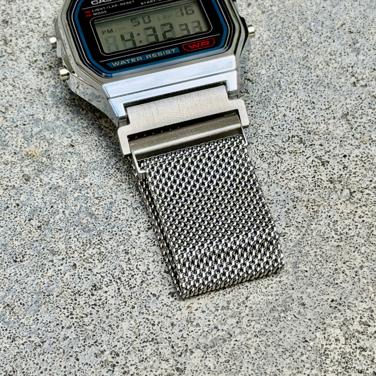 Silver Milanese Mesh Band for Casio A168W, Stainless Steel Magnetic Strap, Watch Upgrade, Fits A168W F-91W AE-1200WH W-59 and More