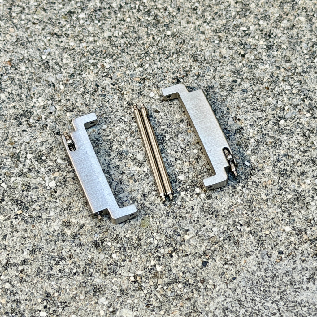 20mm to 22mm Watch Band Adapters for Casio CA-53W MTP-M305, Stainless Steel, Silver Black Gold, Set of 2, Spring Bars Included
