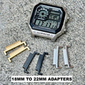 Casio Royale AE1200WH Watch Band Adapters, 18mm to 22mm Stainless Steel Lug Converter, Silver Black Gold, Fits AE-1200WH AE-1200WHD AE-1200WHL