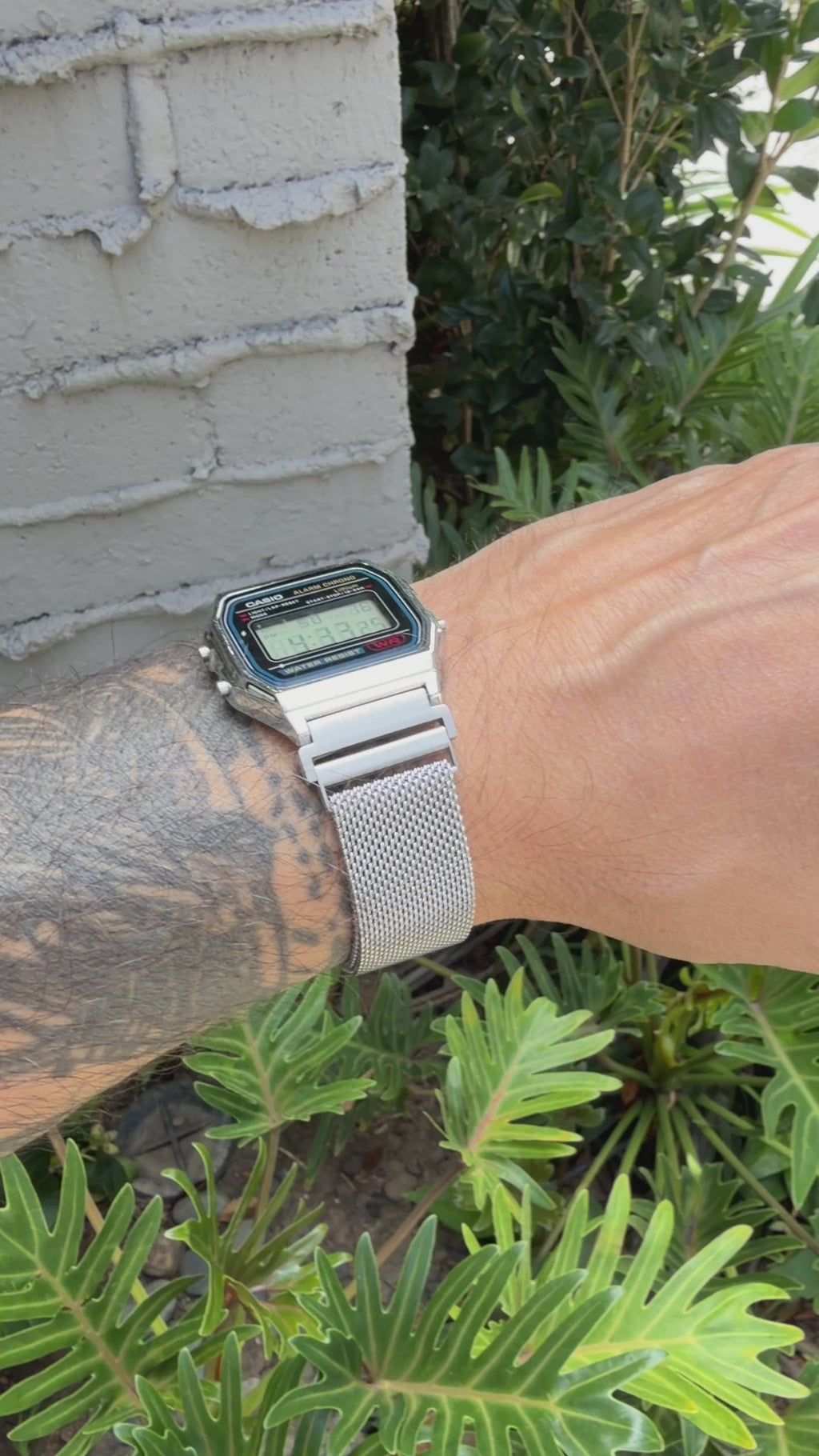 Silver Milanese Mesh Band for Casio A168W, Stainless Steel Magnetic Strap, Watch Upgrade, Fits A168W F-91W AE-1200WH W-59 and More